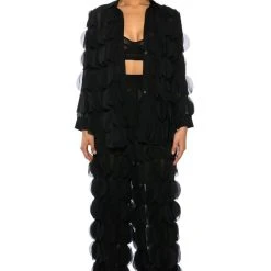 NEXT TIME TEXTURED BUTTON DOWN BLOUSE -helmut shop next time textured button down blouse black 4 4