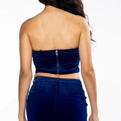 NIGHT MOVES VELVET CORSET -helmut shop night moves velvet corset royal blue 8 8