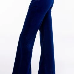 NIGHT MOVES VELVET WIDE LEG TROUSER -helmut shop night moves velvet wide leg trouser royal blue 6 6