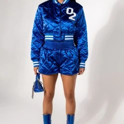 NO CAP QUILTED SATIN DOLPHIN SHORTS -helmut shop no cap quilted satin dolphin shorts blue 11 11