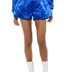 NO CAP QUILTED SATIN DOLPHIN SHORTS -helmut shop no cap quilted satin dolphin shorts blue 3 3 c1