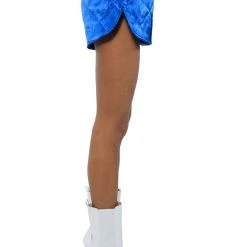 NO CAP QUILTED SATIN DOLPHIN SHORTS -helmut shop no cap quilted satin dolphin shorts blue 7 7 c1