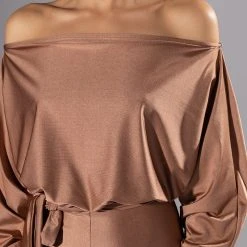 STAR STRETCH TIE FRONT JUMPSUIT -helmut shop no concerns tie front jumpsuit taupe 5 5