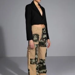 NO HEART PATCHWORK CAMO PANT -helmut shop no heart patchwork camo pant brown multi 2 2