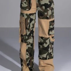 NO HEART PATCHWORK CAMO PANT -helmut shop no heart patchwork camo pant brown multi 3 3