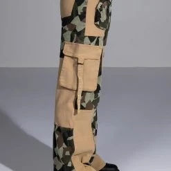 NO HEART PATCHWORK CAMO PANT -helmut shop no heart patchwork camo pant brown multi 4 4