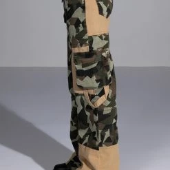 NO HEART PATCHWORK CAMO PANT -helmut shop no heart patchwork camo pant brown multi 5 5