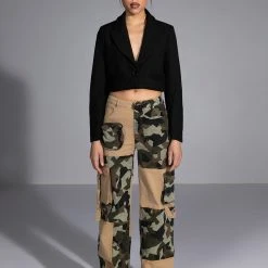 NO HEART PATCHWORK CAMO PANT -helmut shop no heart patchwork camo pant brown multi 8 8
