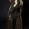 NO RISK NO FUN SEQUIN FLARE PANT -helmut shop no risk no fun sequin flare pant gold 1 1