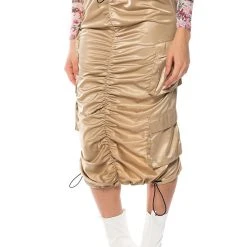 NO STOPPIN ME CARGO MIDI SKIRT -helmut shop no stoppin me cargo midi skirt light brown 1 1 c1