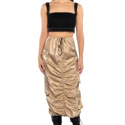 NO STOPPIN ME CARGO MIDI SKIRT -helmut shop no stoppin me cargo midi skirt light brown 3 3