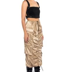 NO STOPPIN ME CARGO MIDI SKIRT -helmut shop no stoppin me cargo midi skirt light brown 4 4
