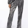 NOEL PLEATED METALLIC PALAZZO PANT