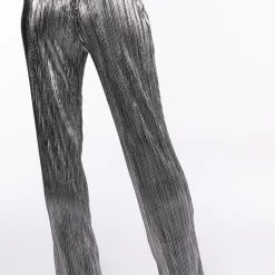 NOEL PLEATED METALLIC PALAZZO PANT -helmut shop noel pleated metallic palazzo pant silver 5 5
