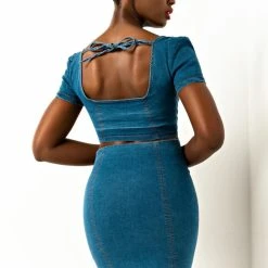 NOT IN THAT WAY DENIM MINI SKIRT -helmut shop not in that way denim mini skirt blue 3c1