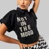 NOT IN THE MOOD CROPPED BUTTON DOWN BLOUSE