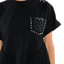 NOT IN THE MOOD OVERSIZED HIGH LOW SHORT SLEEVE TSHIRT -helmut shop not in the mood oversized high low short sleeve tshirt black 7 7