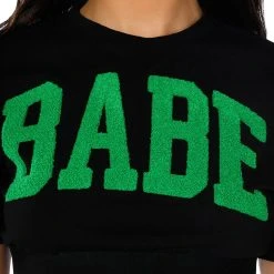 NOT YOUR BABE CROPPED SHORT SLEEVE CREW NECK TSHIRT 15 NOT YOUR BABE CROPPED SHORT SLEEVE CREW NECK TSHIRT -helmut shop not your babe cropped short sleeve crew neck tshirt black 6 6 c1 c1 c1