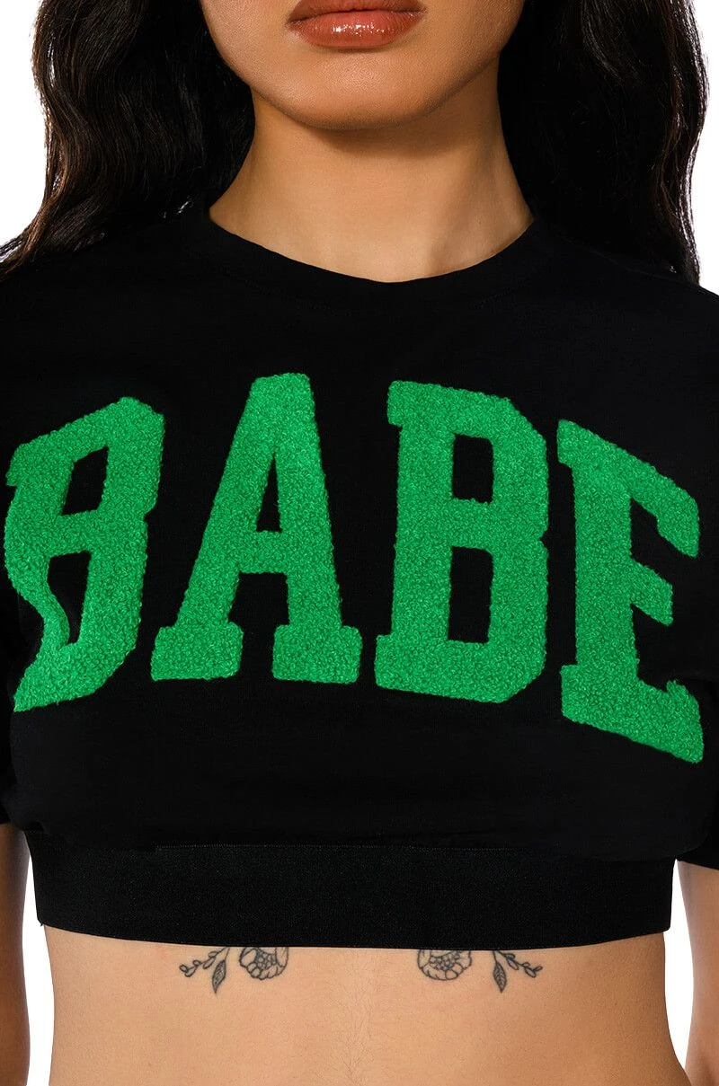 NOT YOUR BABE CROPPED SHORT SLEEVE CREW NECK TSHIRT 9 NOT YOUR BABE CROPPED SHORT SLEEVE CREW NECK TSHIRT - Image 7