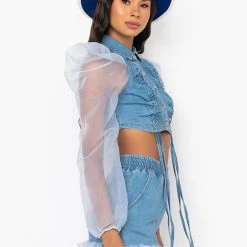 NOTHING TO LOSE DENIM BLOUSE -helmut shop nothing to lose denim blouse light denim 2