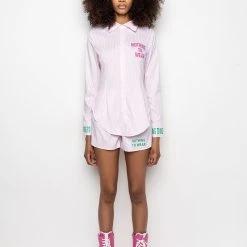 NOTHING TO WEAR STRIPED POPLIN SHORTS 18 NOTHING TO WEAR STRIPED POPLIN SHORTS -helmut shop nothing to wear striped poplin shorts pink 9 9