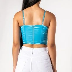 NOVA GIRL RHINESTONE COWL NECK TANK -helmut shop nova girl rhinestone cowl neck tank light blue 5 5 c1