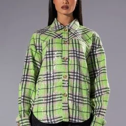 NOW YOU SEE ME SEQUIN SHIRT JACKET -helmut shop now you see me sequin shirt jacket green multi 5 5