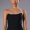 OCEAN EYES STRAPLESS BANDAGE CORSET -helmut shop ocean eyes strapless bandage corset black 1 1