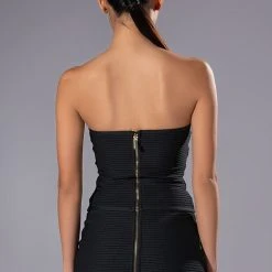 OCEAN EYES STRAPLESS BANDAGE CORSET -helmut shop ocean eyes strapless bandage corset black 7 7