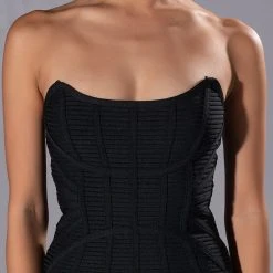 OCEAN EYES STRAPLESS BANDAGE CORSET -helmut shop ocean eyes strapless bandage corset black 8 8