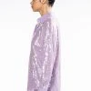 OH YOU FANCY SEQUIN BUTTON DOWN BLOUSE -helmut shop oh you fancy sequin button down blouse light purple 4 4