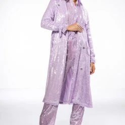 OH YOU FANCY SEQUIN BUTTON DOWN BLOUSE -helmut shop oh you fancy sequin button down blouse light purple 4 4 c1