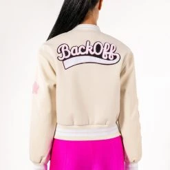 OKAY TONAL VARSITY BOMBER -helmut shop okay tonal varsity bomber beige multi 7 7 c1 c1