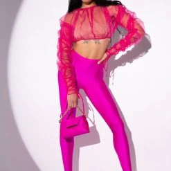 OLD ENGLISH ORGANZA MICRO BLOUSE -helmut shop old english organza micro blouse pink 2 2