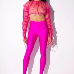 OLD ENGLISH ORGANZA MICRO BLOUSE -helmut shop old english organza micro blouse pink 8 8