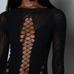 ON ONE SEAMLESS CUT OUT CATSUIT -helmut shop on one seamless cut out catsuit black 5 5