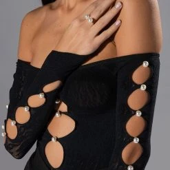 ON ONE SEAMLESS CUTOUT BODYSUIT -helmut shop on one seamless cutout bodysuit black 7 7 c1