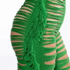 ON THE BORDER KNIT BRALETTE AND PANTS SET -helmut shop on the border knit bralette and pants set green 12 12