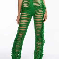 ON THE BORDER KNIT BRALETTE AND PANTS SET -helmut shop on the border knit bralette and pants set green 2 2