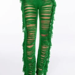 ON THE BORDER KNIT BRALETTE AND PANTS SET -helmut shop on the border knit bralette and pants set green 6 6