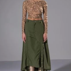 ON THE GO CINCHED OLIVE MIDI SKIRT 14 ON THE GO CINCHED OLIVE MIDI SKIRT -helmut shop on the go cinched olive midi skirt olive 4 4