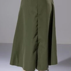 ON THE GO CINCHED OLIVE MIDI SKIRT 18 ON THE GO CINCHED OLIVE MIDI SKIRT -helmut shop on the go cinched olive midi skirt olive 8 8