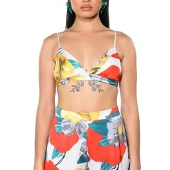 ON THE PATIO TRIANGLE BRALETTE -helmut shop on the patio triangle bralette yellow multi 1 1 c1