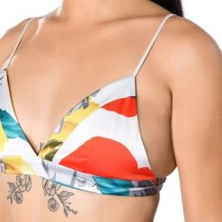 ON THE PATIO TRIANGLE BRALETTE -helmut shop on the patio triangle bralette yellow multi 8 8