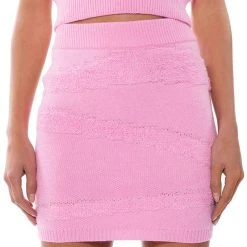 ON WEDNESDAYS COZY KNIT SKIRT -helmut shop on wednesdays cozy knit skirt light pink 3 3 c1