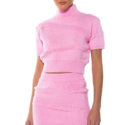 ON WEDNESDAYS COZY KNIT SKIRT -helmut shop on wednesdays cozy knit skirt light pink 4 4 c1