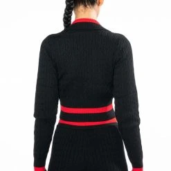 ONE LOVE STRIPE SWEATER CROP TOP -helmut shop one love stripe sweater crop top red multi 6 6