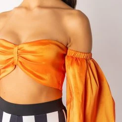 ONLY ONE OFF THE SHOULDER BLOUSE -helmut shop only one off the shoulder blouse orange 10 10