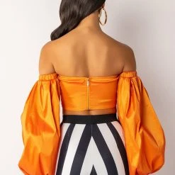 ONLY ONE OFF THE SHOULDER BLOUSE -helmut shop only one off the shoulder blouse orange 9 9