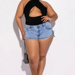 OTW STRAPPY SLEEVELESS HALTER BODYSUIT -helmut shop otw strappy sleeveless halter bodysuit black 6 6